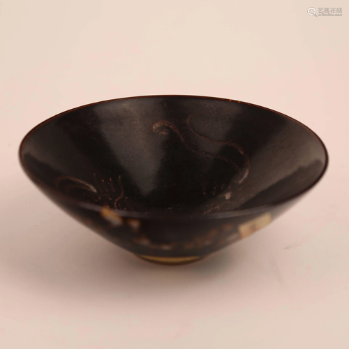 Song Jizhou Kiln Three-phoenix Bowl