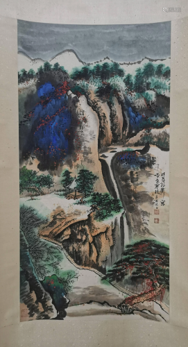 Twentieth Century Xie Zhiliu Ink Landscape Painting