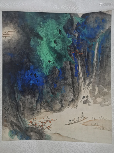 20th Century Zhang Daqian Splashing Color Painting