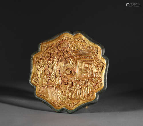Pure gold inlaid mirror of Song Dynasty