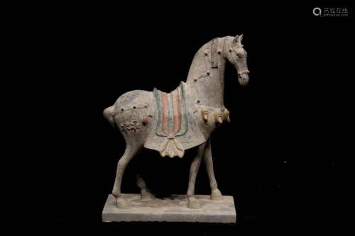 Blue stone painted horse in Han Dynasty