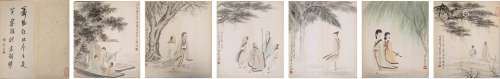 傅抱石-人物册页A Chinese Figures Painting Album, Fu Baoshi M...