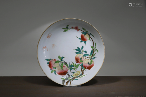 FAMILLE ROSE PEACH PLATE