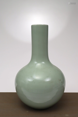 LIGHT GREENISH-BLUE GLAZED BALUSTER VASE