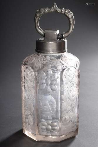 Antike oktogonale Glas Schraubflasche mit reiche | Antique o...