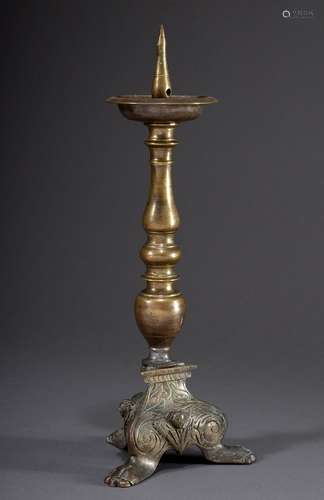 Barocker Bronze Altarleuchter mit Balusterschaft | Baroque b...