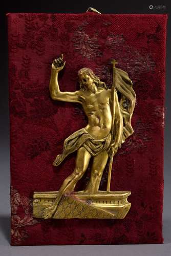 Feuervergoldetes Bronze Relief „Der auferstanden | Fire-gilt...