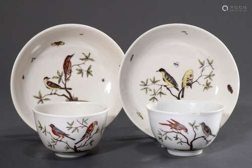 Paar Ludwigsburg Koppchen mit polychromer Malere | A pair of...