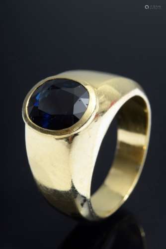 Eleganter GG 750 Ring mit oval facettiertem Saphi | Elegant ...