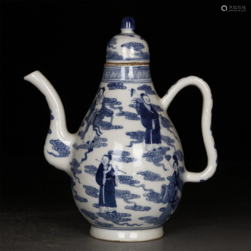 A Chinese Blue & White Porcelain Teapot