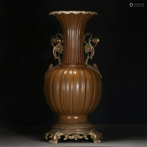 A Chinese Bronze Glazed Porcelain Vase