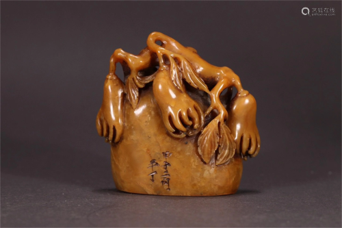 A Buddha Hand Top Carved Stone Seal