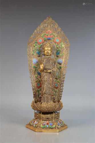 A Chinese Gilt Silver Figure of Buddha