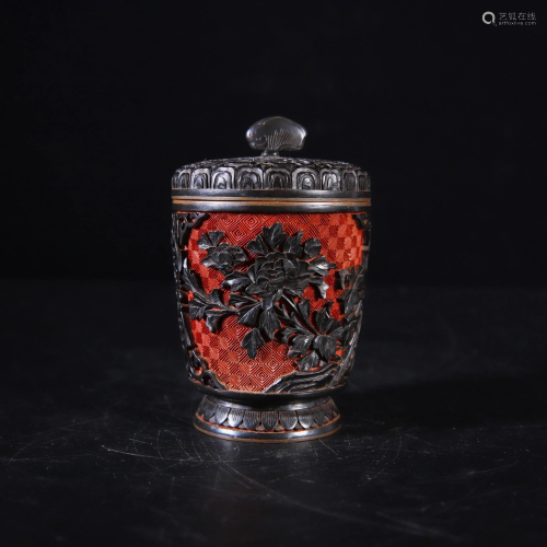 A Chinese Flower Pattern Bronze Jar