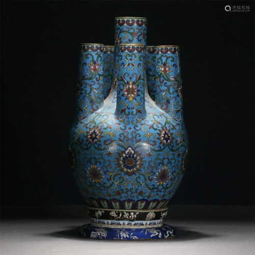 A Flower Pattern Cloisonne Vase