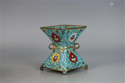 A Chinese Flower Pattern Cloisonne Vase