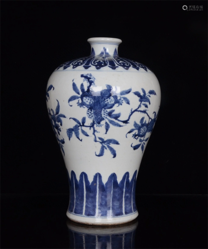A Chinese Blue & White Porcelain Vase