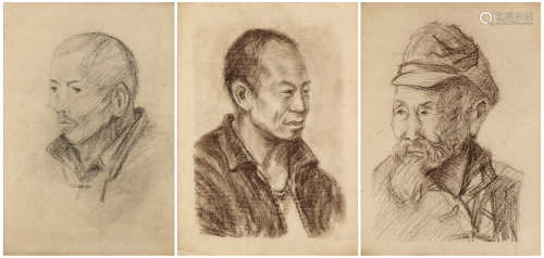 袁熙坤	  人物素描（小胡子）、中年男人、戴帽子的老人