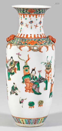 Kleine Famille verte-Balustervase