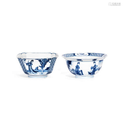 TWO BLUE AND WHITE BOWLS Kangxi