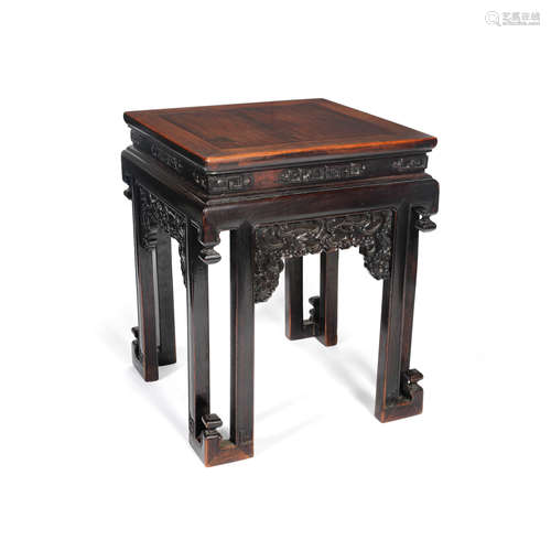 A HONGMU SQUARE STAND 19th century