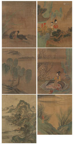 ANONYMOUS (QING DYNASTY) Landscapes, ladies, and ducks