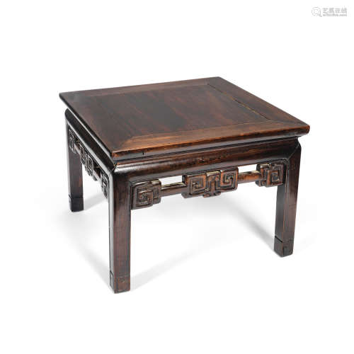 A HONGMU SQUARE STAND Late Qing Dynasty