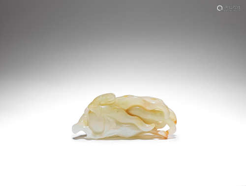 A PALE GREEN JADE 'FINGER CITRON' CARVING 18th century