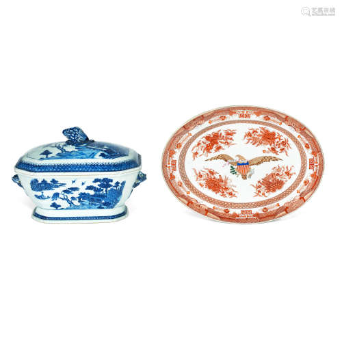 A BLUE AND WHITE TUREEN AND COVER Qianlong