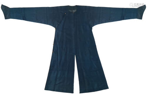 A BLUE SUMMER-WEAVE SCHOLAR'S ROBE Late 19th century