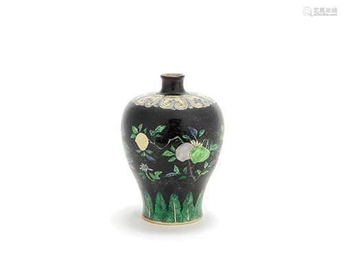 A FAMILLE NOIRE VASE, MEIPING 18th century