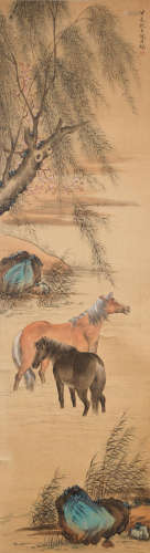 NI DANFENG (1964) Two horses in a river