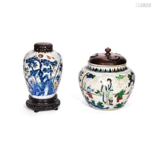 TWO WUCAI JARS 17th century