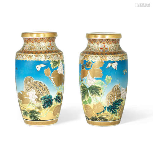 A PAIR OF SATSUMA VASES By Taizan Yohei, Meiji Period