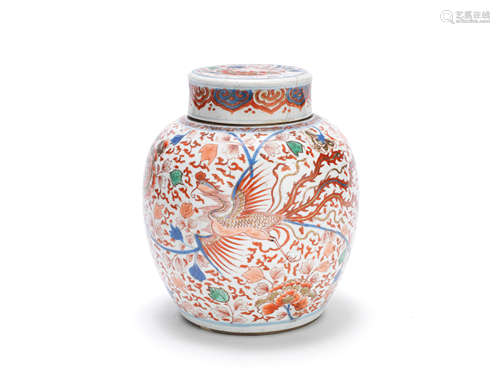 A VERTE IMARI JAR AND COVER 18th century