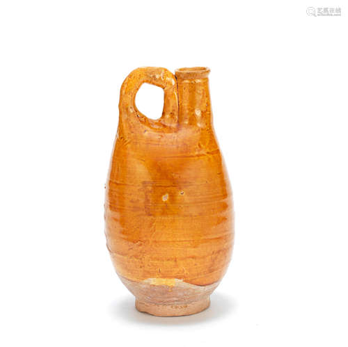 AN AMBER GLAZED FLASK Liao Dynasty