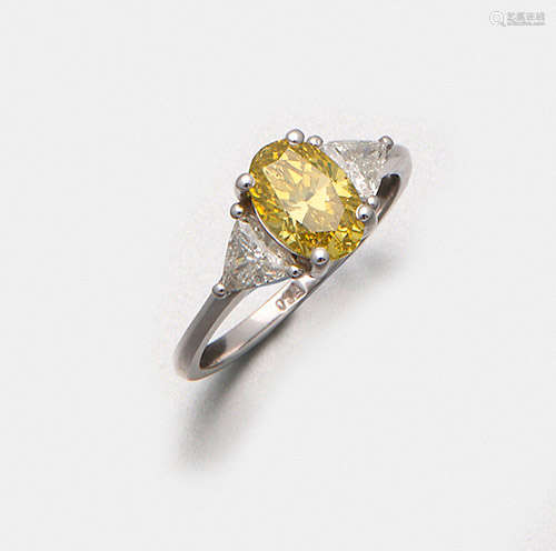 Hochfeiner Fancy-Vivid-Yellow-Diamant-Solitärring