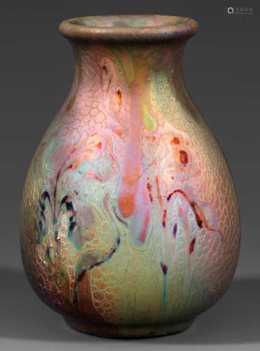 Jugendstil-Vase mit Lüsterglasur von Clément Massier