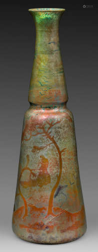 Große Jugendstil-Vase mit Landschaft von Dominique Zumbo