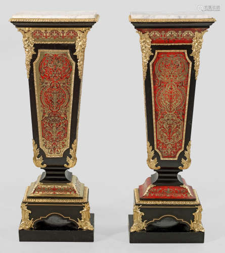 Paar große repräsentative Napoleon III-Boullepostamente