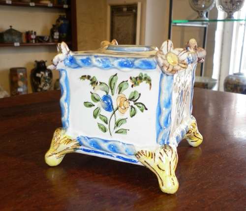 Continental tin glazed inkstand