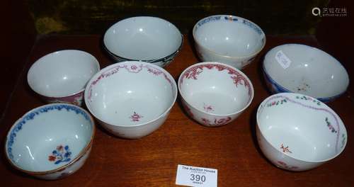 8 various Chinese porcelain tea bowls