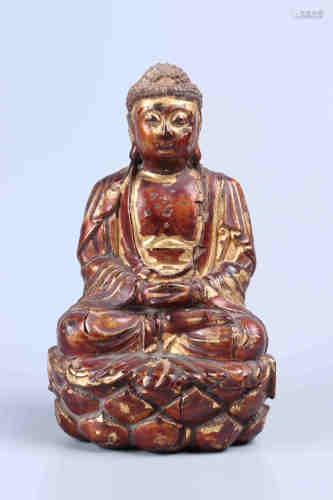 Bouddha, argile, or, Bouddha en bois