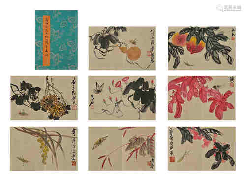 Page de l'album d'insectes herbacés QI BAISHI