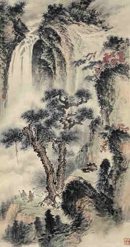 Peinture de paysage huang junbi et fu baoshi