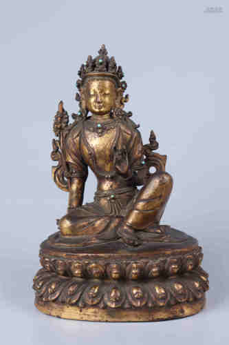 Statue de Bouddha doré en bronze