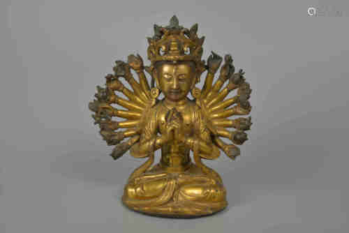 Guanyin en cuivre de la dynastie Ming