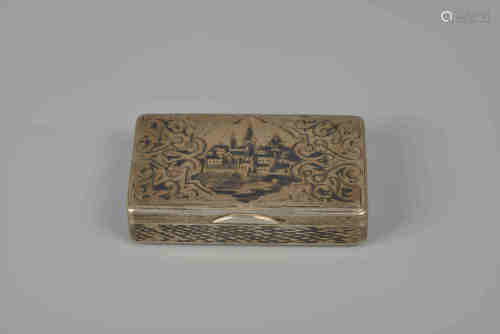 Boîte en émail noir russe du XVIIIe siècle