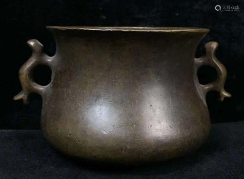 COPPER CAST CENSER WITH DOUBLE EAR