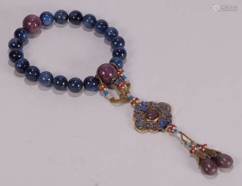 KYANITE STRING BRACELET WITH 18 BEADS